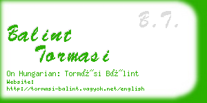 balint tormasi business card
